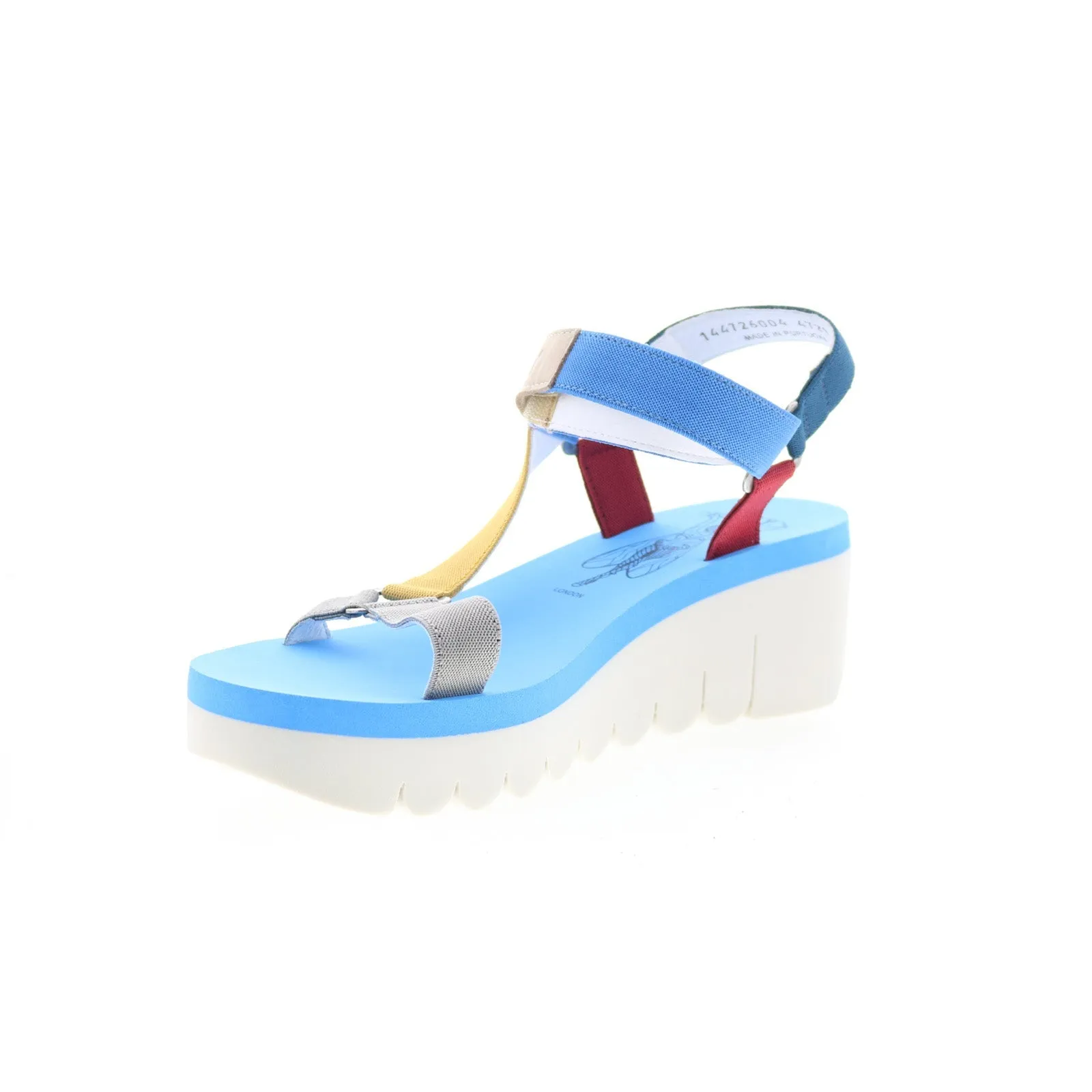 Fly London Yefa YEFA726FLY-004 Womens Blue Leather Platform Sandals Shoes