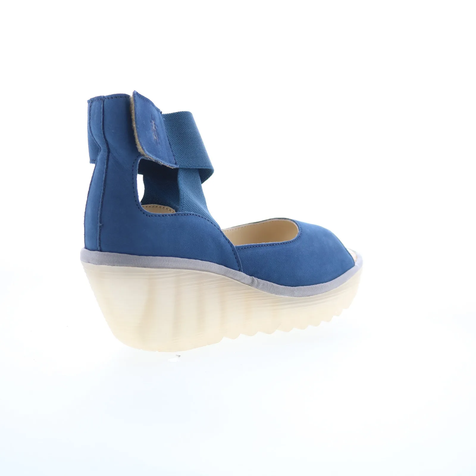 Fly London Yefi YEFI473FLY-004 Womens Blue Leather Wedges Sandals Shoes