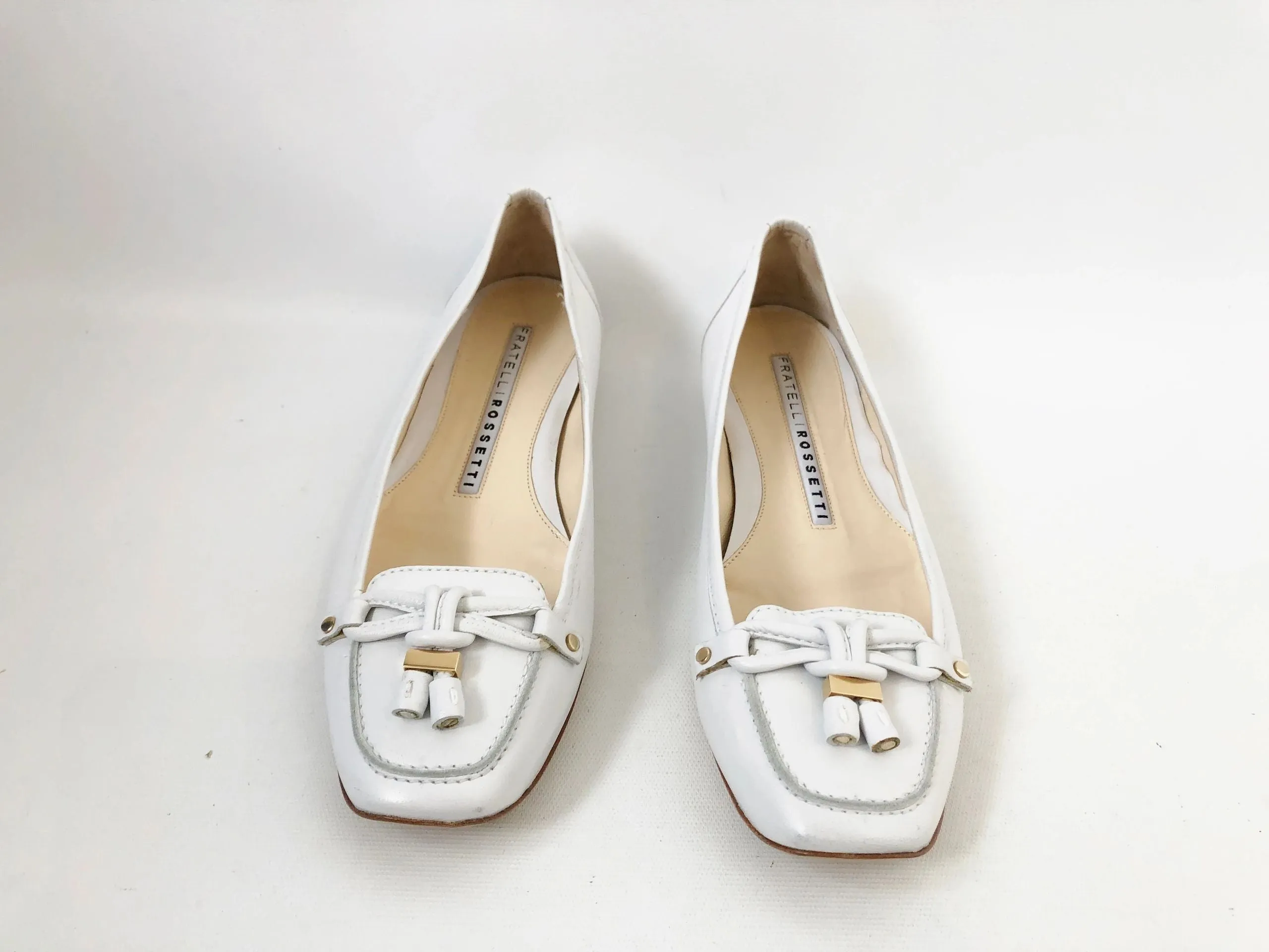 Fratelli Rossetti White Flats Size 39.5 It (9.5 Us)