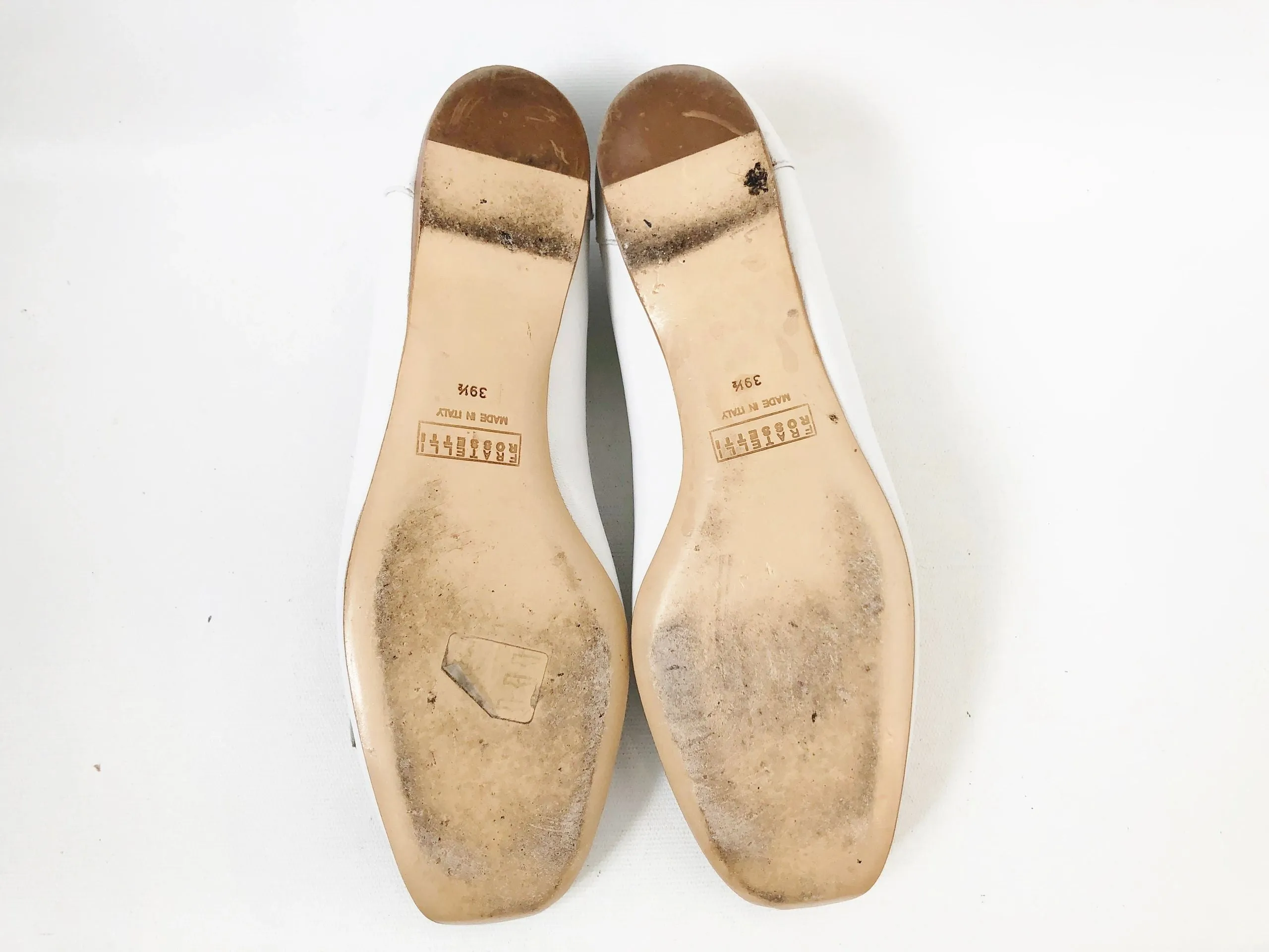 Fratelli Rossetti White Flats Size 39.5 It (9.5 Us)