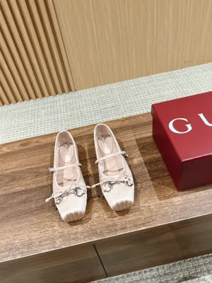 GC Silk fabric Early Spring Resort Series Horsebit Ballet Flats