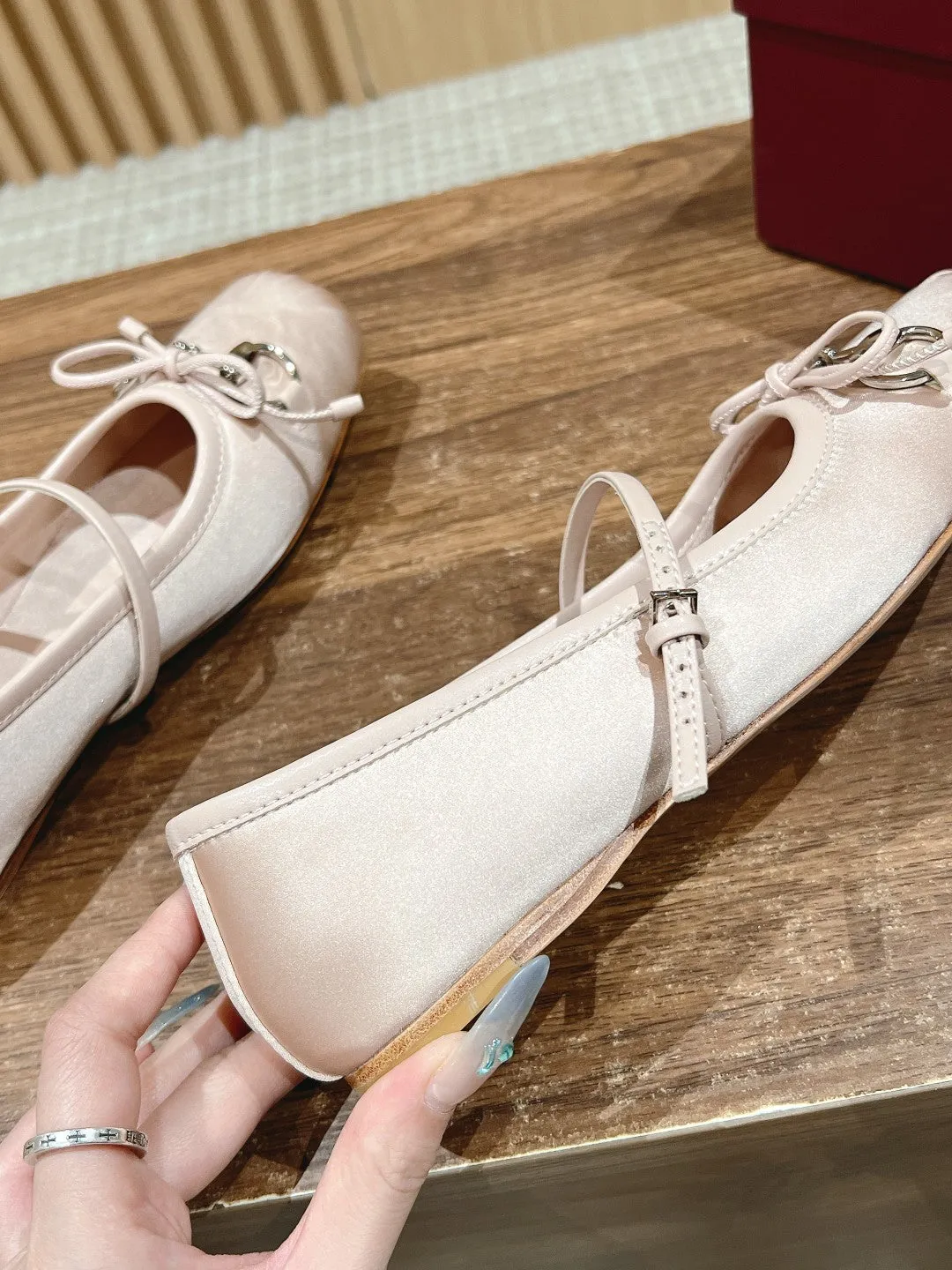 GC Silk fabric Early Spring Resort Series Horsebit Ballet Flats