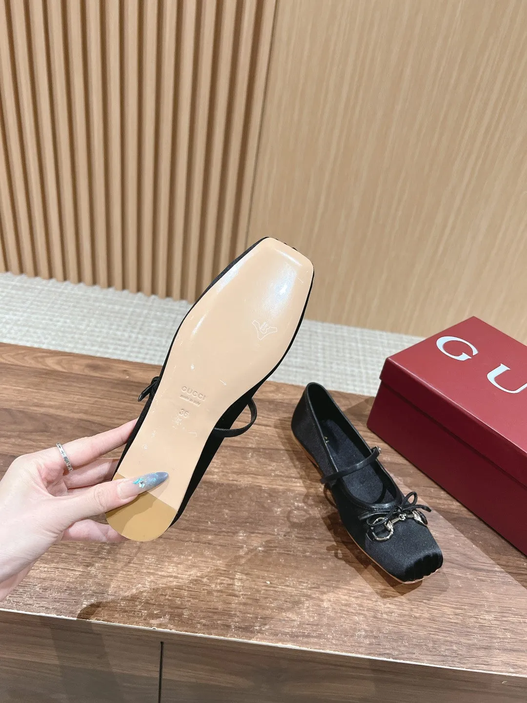GC Silk fabric Early Spring Resort Series Horsebit Ballet Flats