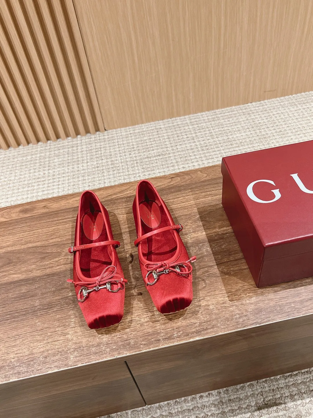 GC Silk fabric Early Spring Resort Series Horsebit Ballet Flats