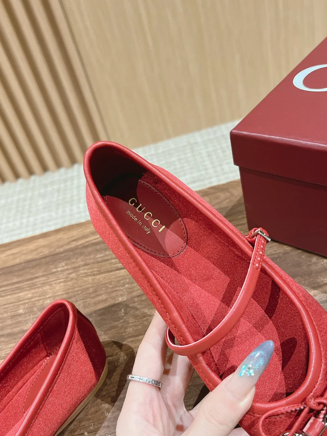 GC Silk fabric Early Spring Resort Series Horsebit Ballet Flats