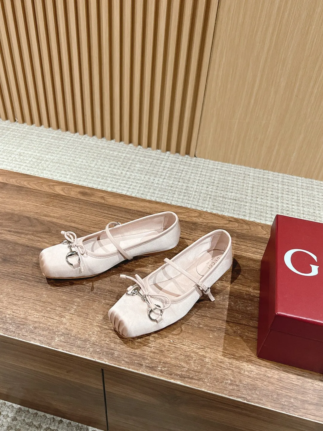 GC Silk fabric Early Spring Resort Series Horsebit Ballet Flats