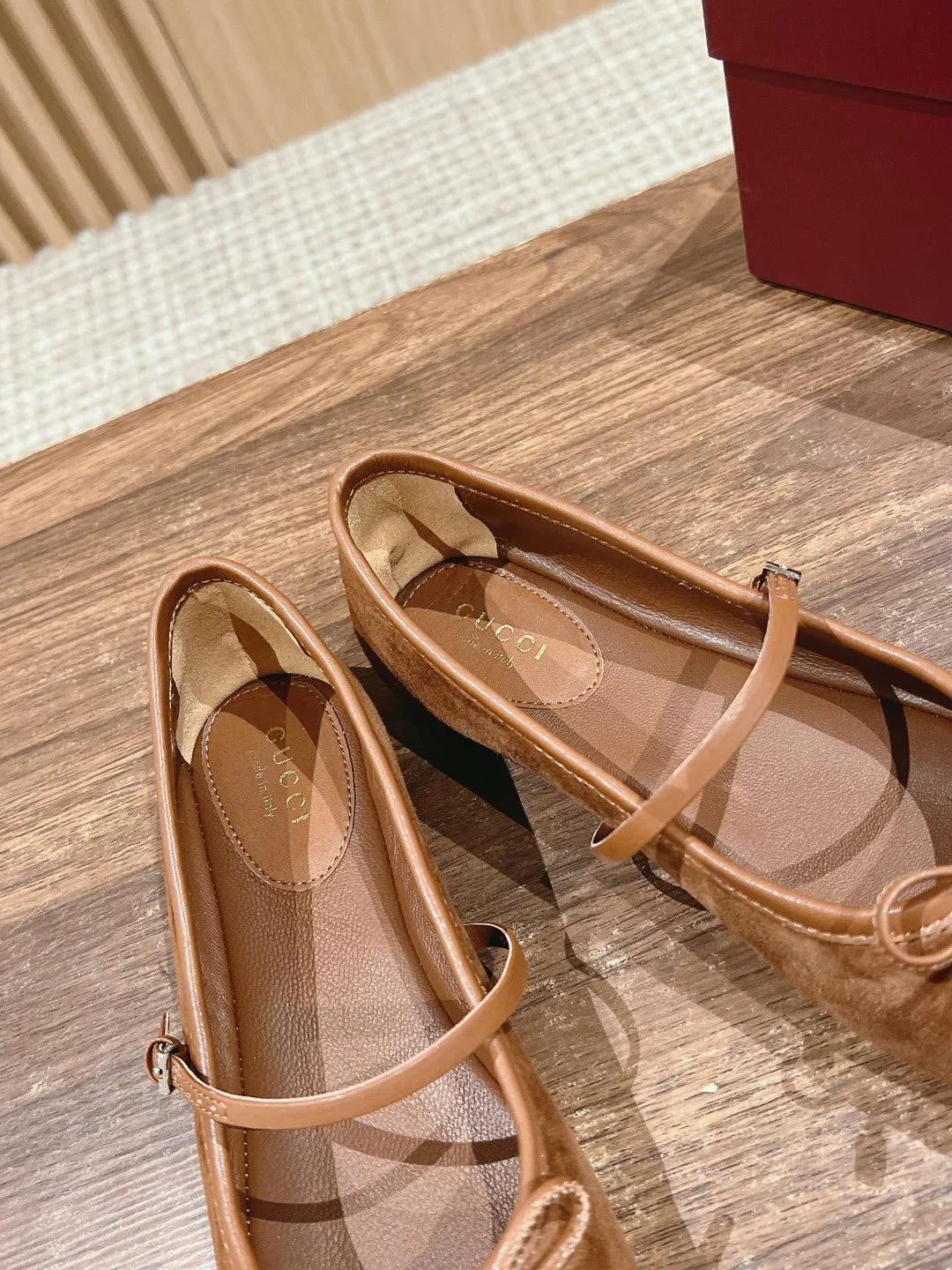 GC Suede fabric Early Spring Resort Series Horsebit Ballet Flats