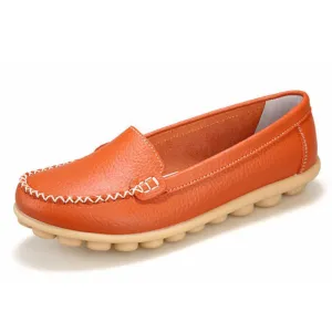 Genuine leather female models flats Peas shoes soft bottom