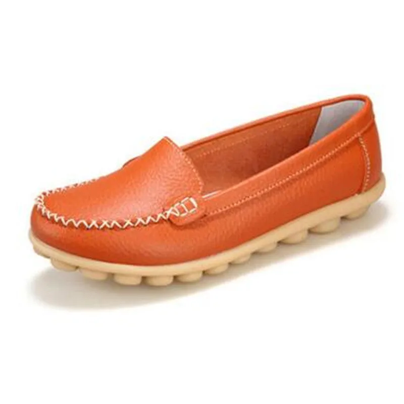 Genuine leather female models flats Peas shoes soft bottom