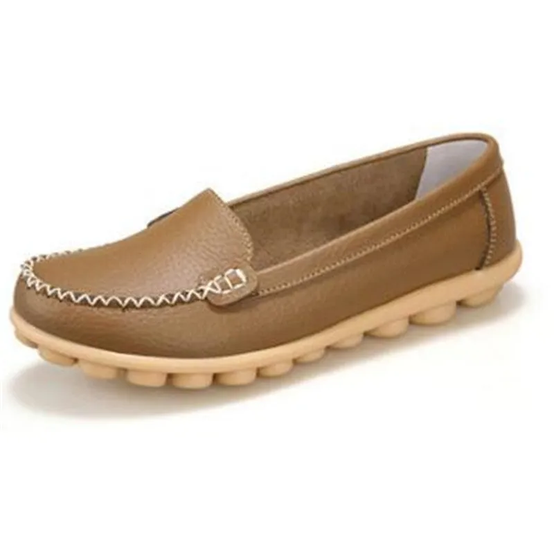 Genuine leather female models flats Peas shoes soft bottom