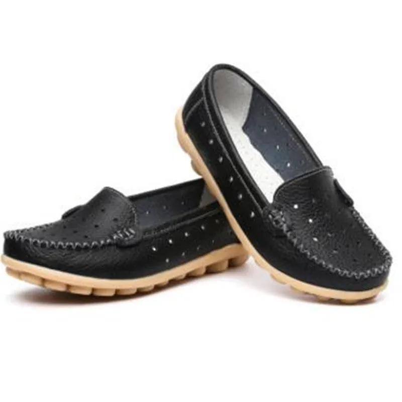 Genuine leather female models flats Peas shoes soft bottom