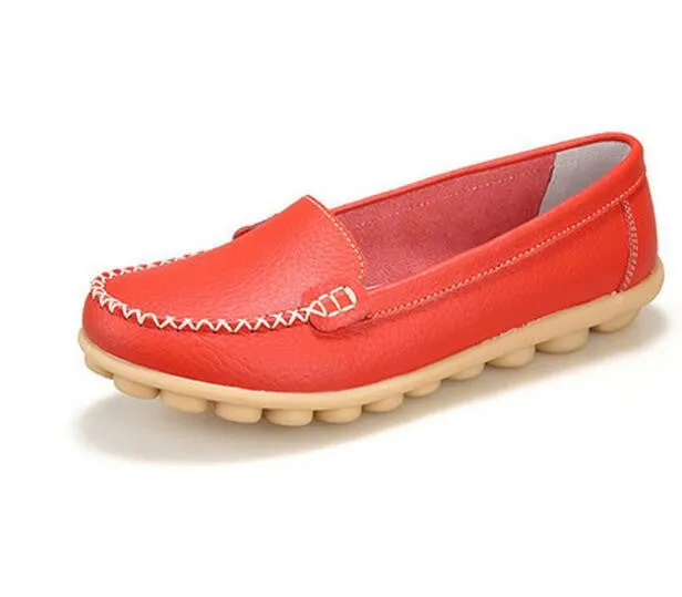 Genuine leather female models flats Peas shoes soft bottom