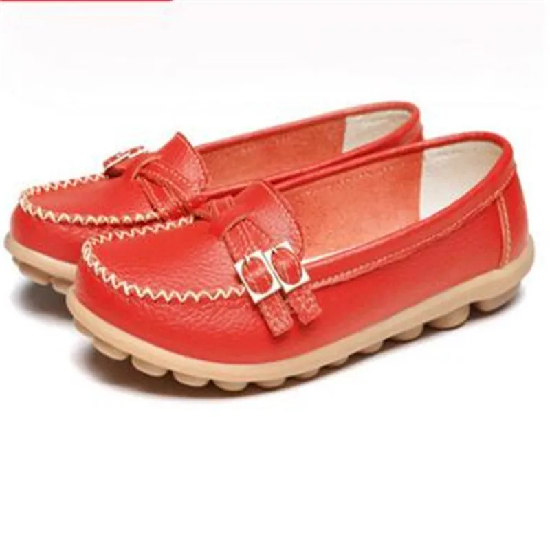 Genuine leather female models flats Peas shoes soft bottom