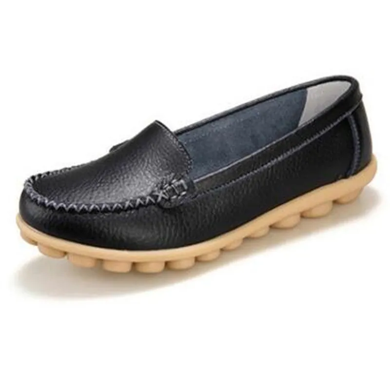Genuine leather female models flats Peas shoes soft bottom