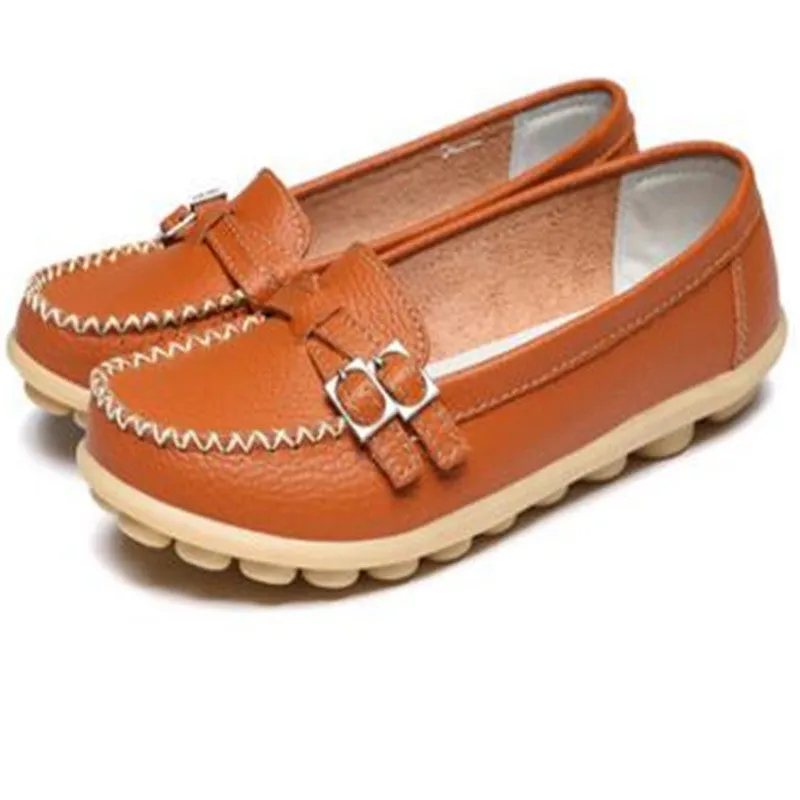 Genuine leather female models flats Peas shoes soft bottom