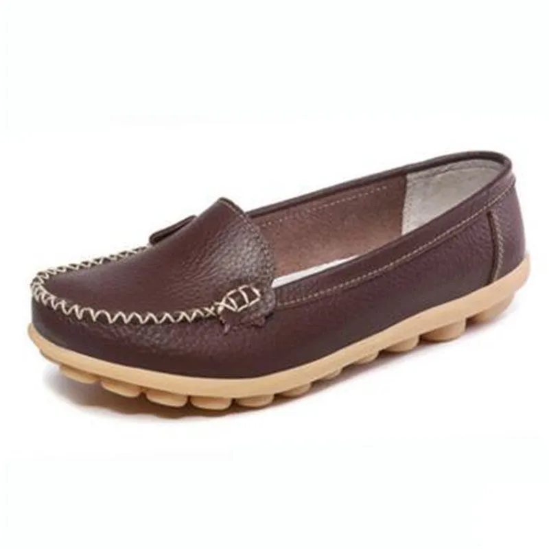 Genuine leather female models flats Peas shoes soft bottom