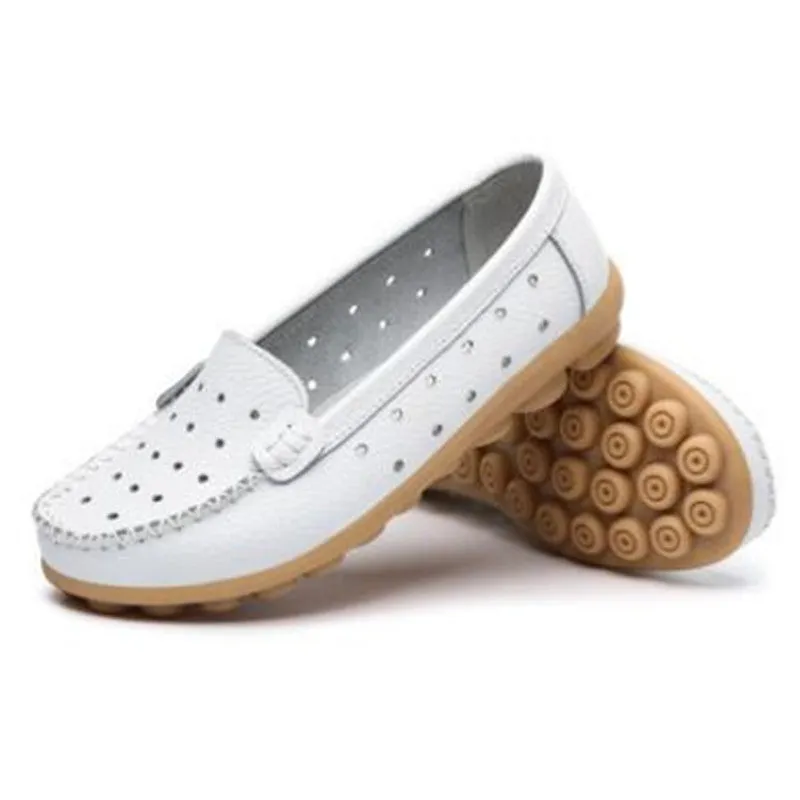 Genuine leather female models flats Peas shoes soft bottom