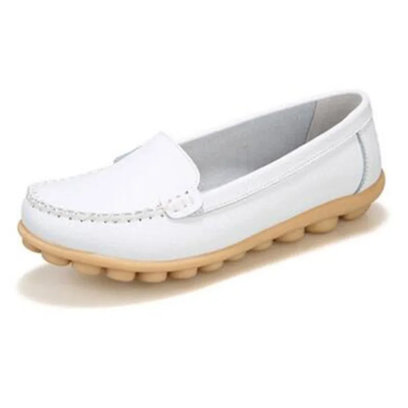 Genuine leather female models flats Peas shoes soft bottom