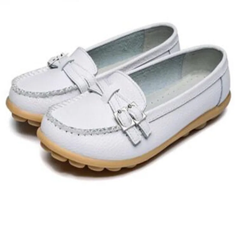 Genuine leather female models flats Peas shoes soft bottom