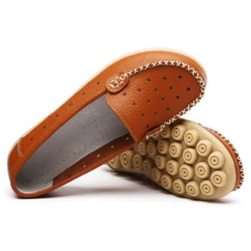 Genuine leather female models flats Peas shoes soft bottom