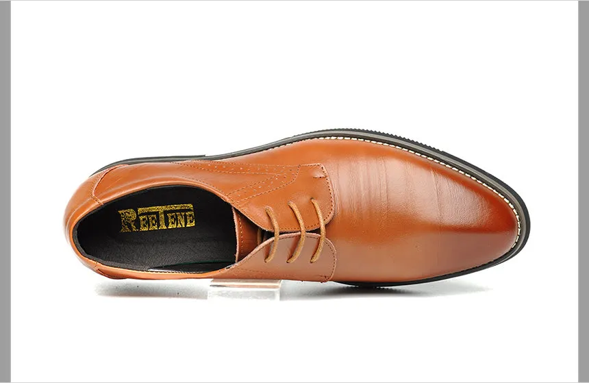 Genuine Leather Mens Dress Oxford Lace-Up Business Men Shoes