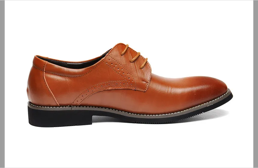 Genuine Leather Mens Dress Oxford Lace-Up Business Men Shoes