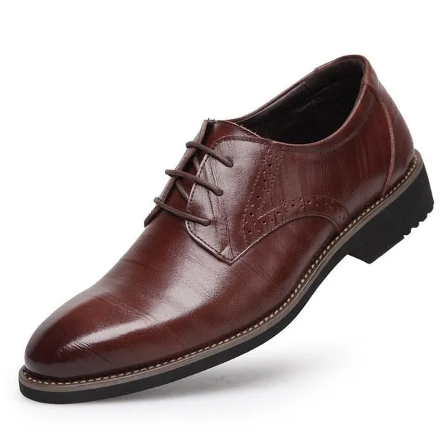 Genuine Leather Mens Dress Oxford Lace-Up Business Men Shoes