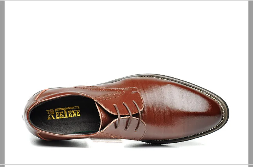 Genuine Leather Mens Dress Oxford Lace-Up Business Men Shoes