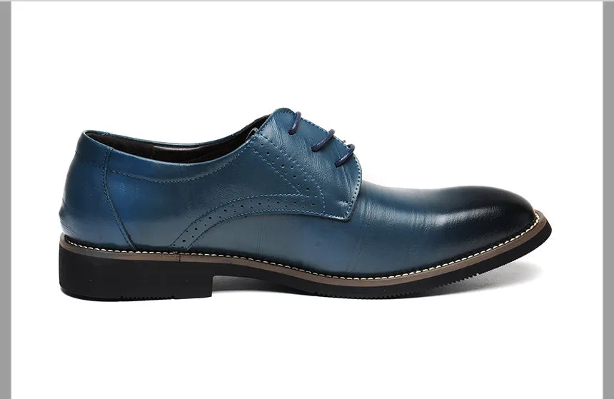 Genuine Leather Mens Dress Oxford Lace-Up Business Men Shoes