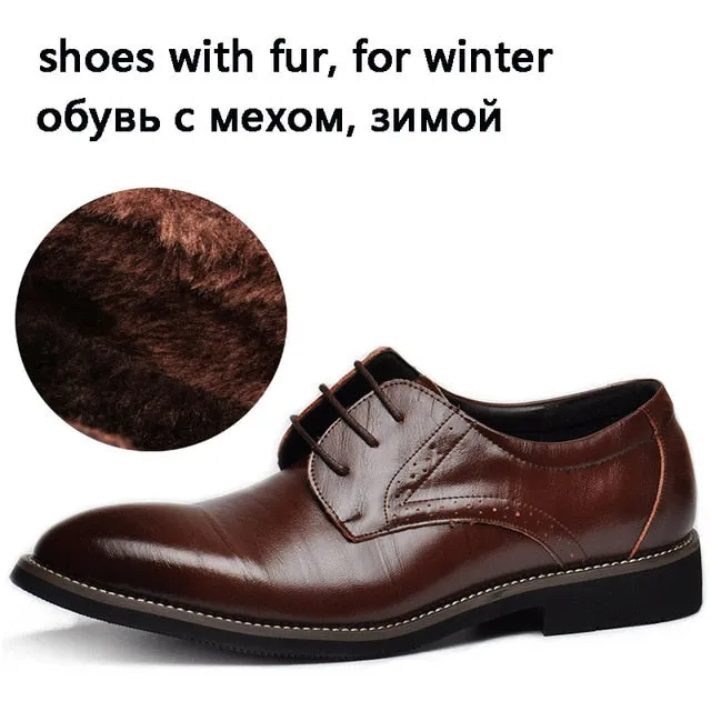 Genuine Leather Mens Dress Oxford Lace-Up Business Men Shoes