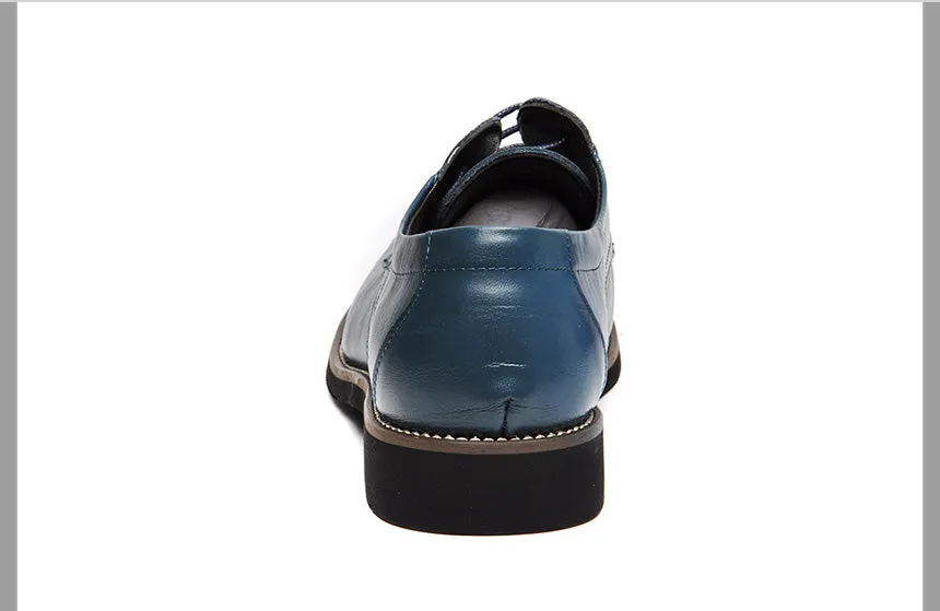 Genuine Leather Mens Dress Oxford Lace-Up Business Men Shoes