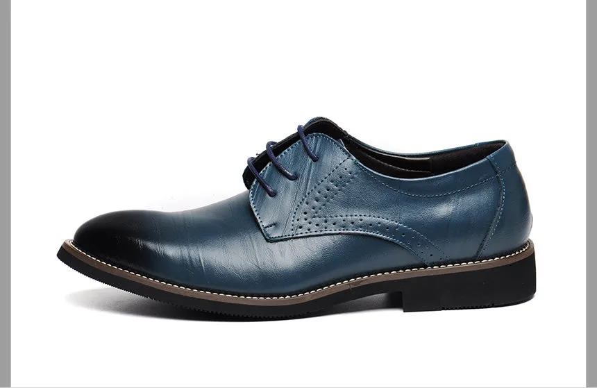 Genuine Leather Mens Dress Oxford Lace-Up Business Men Shoes