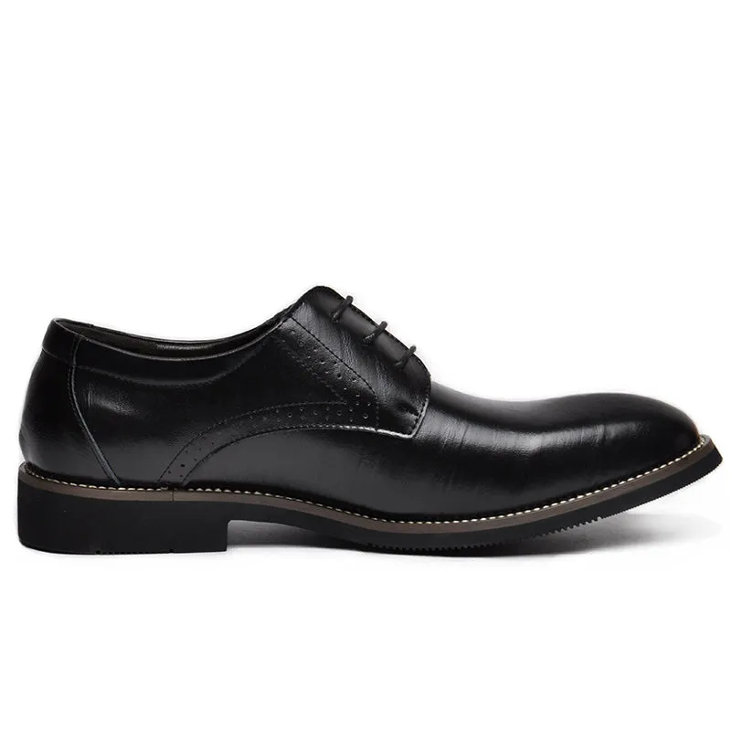 Genuine Leather Mens Dress Oxford Lace-Up Business Men Shoes