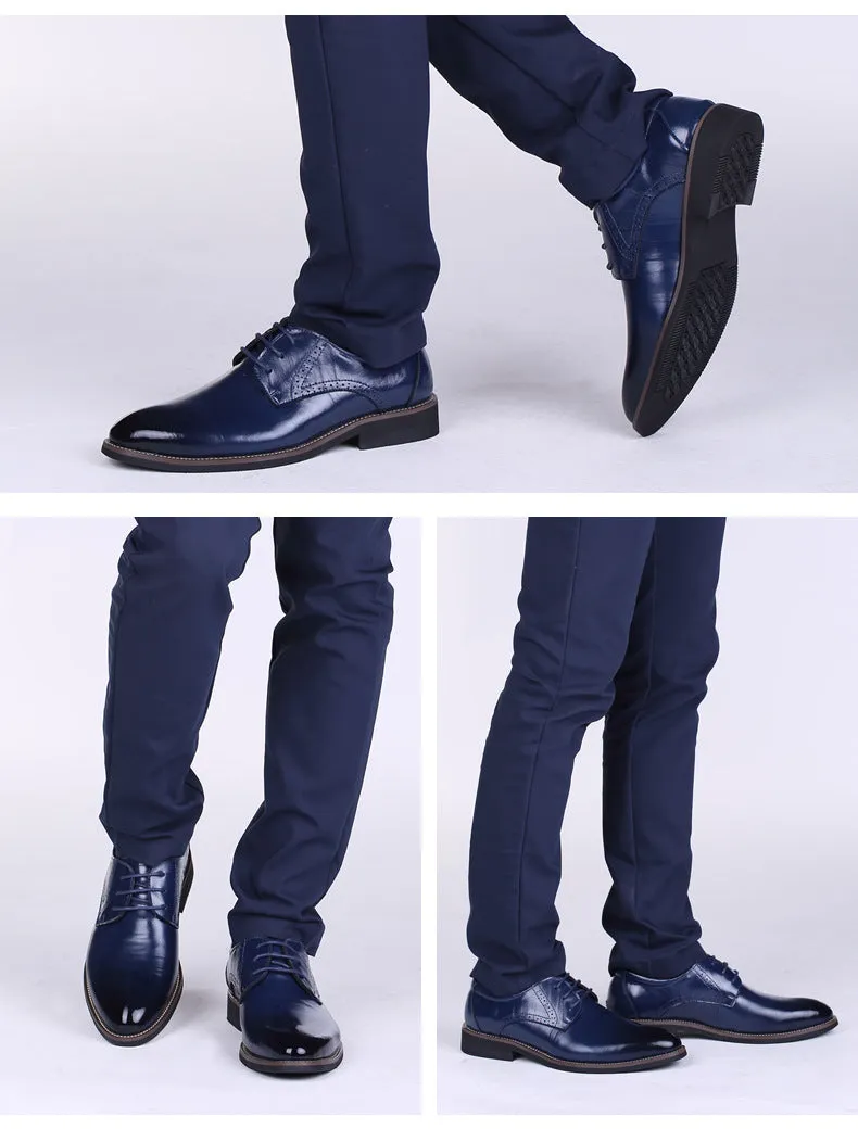 Genuine Leather Mens Dress Oxford Lace-Up Business Men Shoes