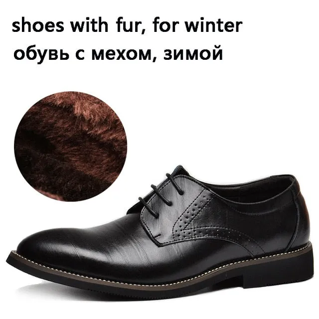 Genuine Leather Mens Dress Oxford Lace-Up Business Men Shoes