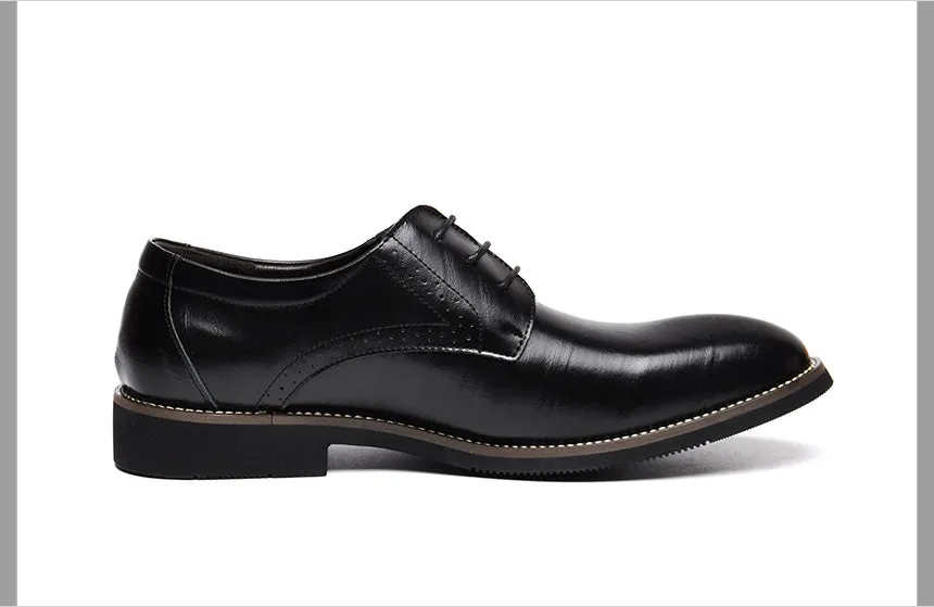 Genuine Leather Mens Dress Oxford Lace-Up Business Men Shoes