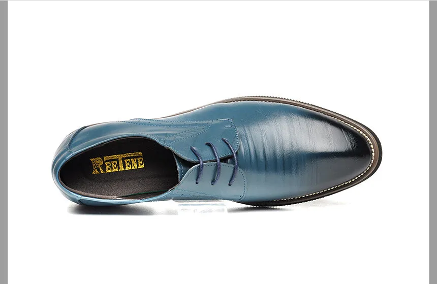 Genuine Leather Mens Dress Oxford Lace-Up Business Men Shoes