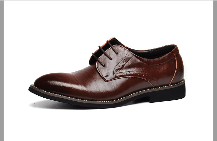 Genuine Leather Mens Dress Oxford Lace-Up Business Men Shoes