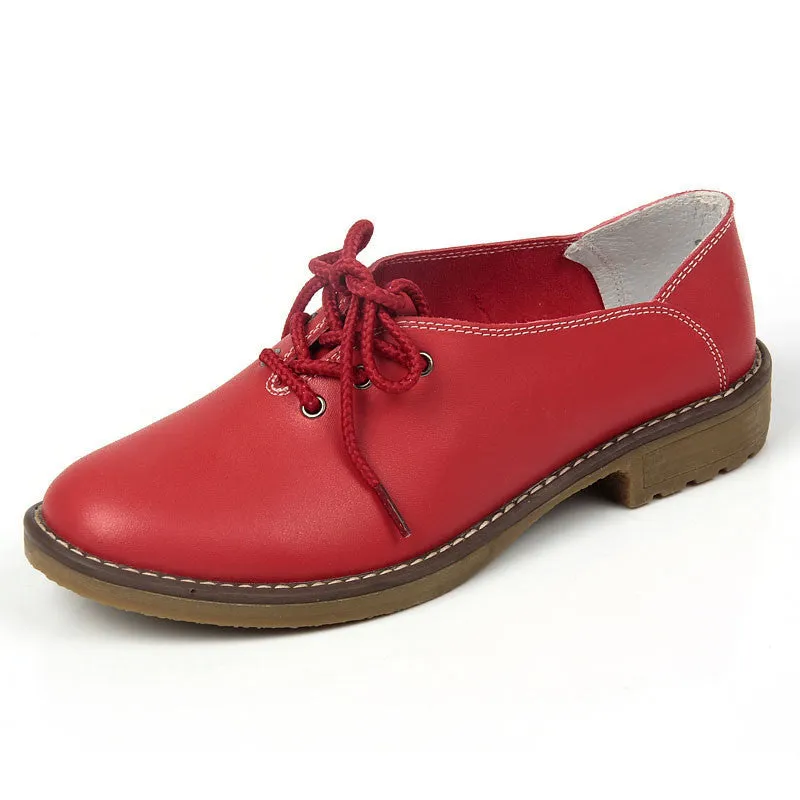 Genuine Leather Shoes Women Oxford Shoes For Women Shoes Fashion Flats Women Moccasins Big Size Ladies Shoes