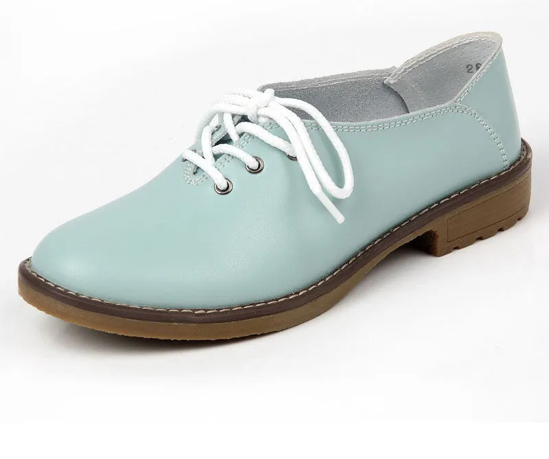 Genuine Leather Shoes Women Oxford Shoes For Women Shoes Fashion Flats Women Moccasins Big Size Ladies Shoes