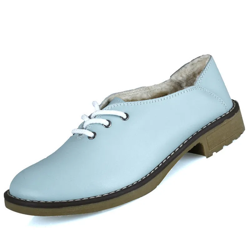 Genuine Leather Shoes Women Oxford Shoes For Women Shoes Fashion Flats Women Moccasins Big Size Ladies Shoes