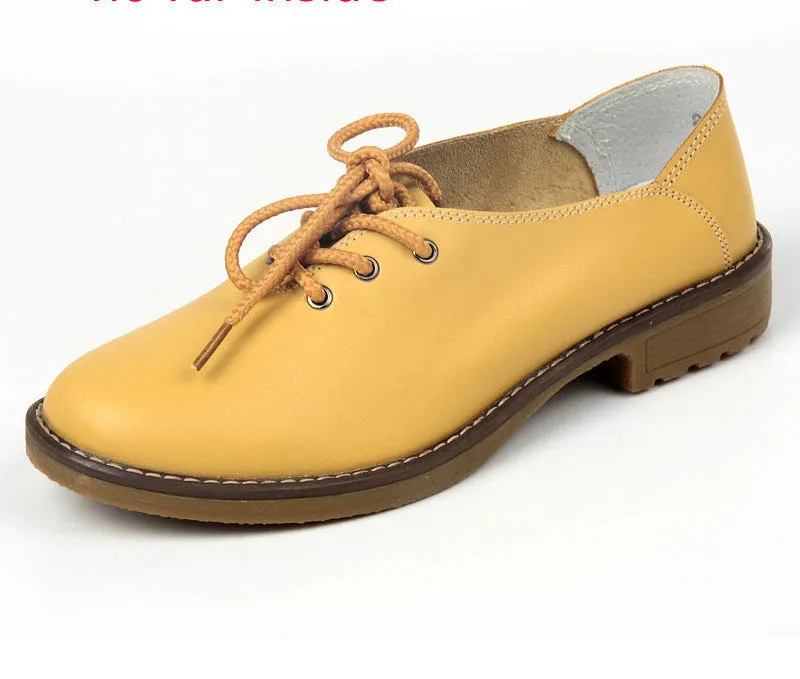 Genuine Leather Shoes Women Oxford Shoes For Women Shoes Fashion Flats Women Moccasins Big Size Ladies Shoes
