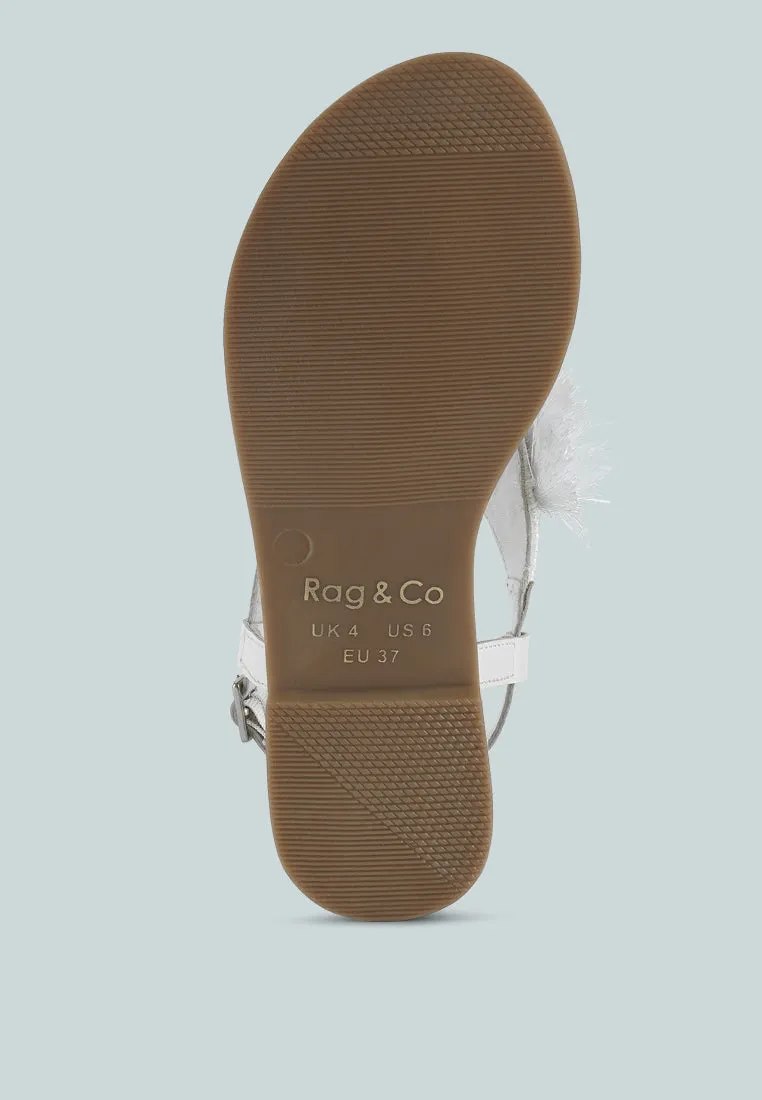 Genuine Leather Tassel Sandals By RUW