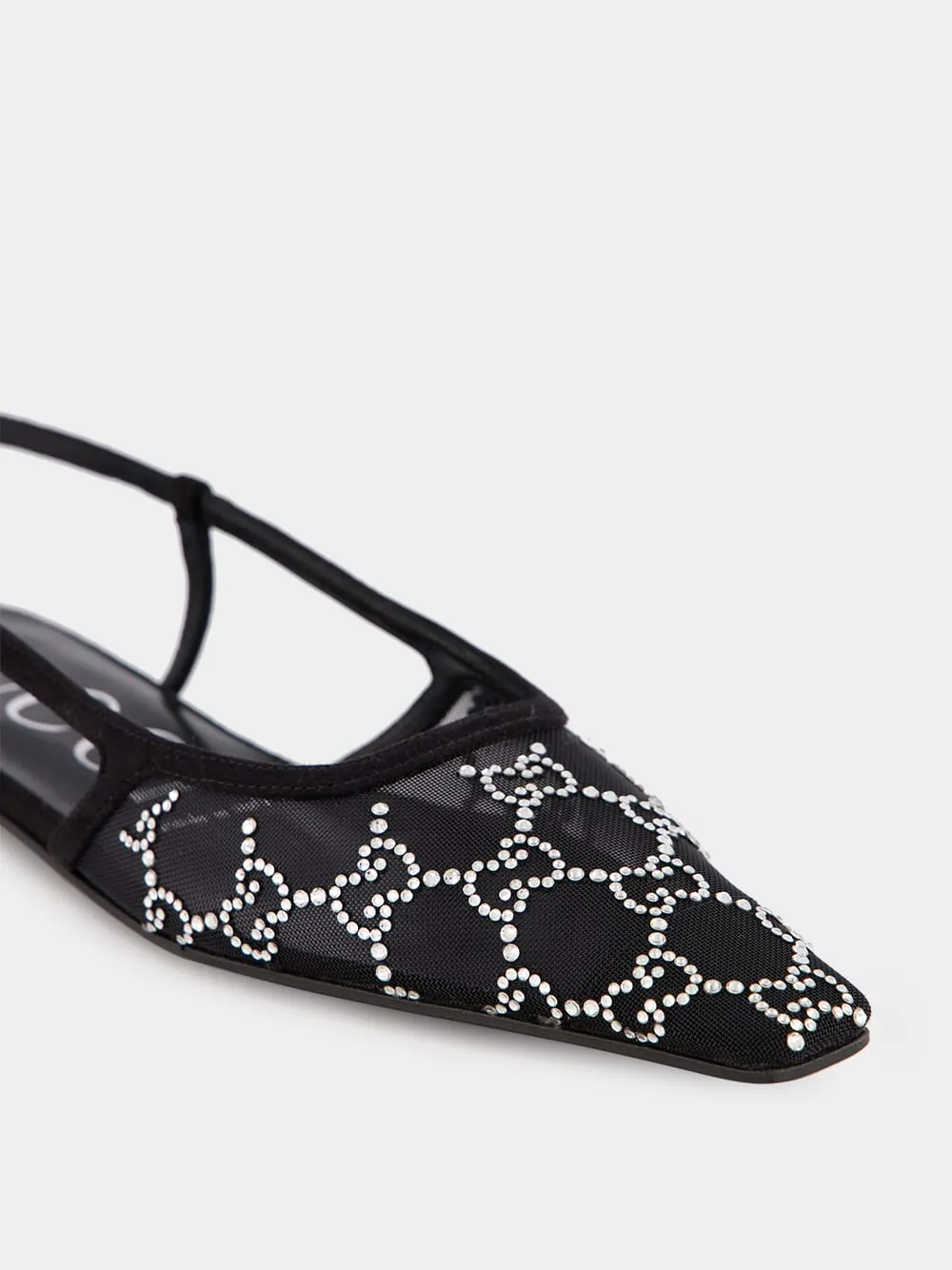 GG Crystal Slingback Flats