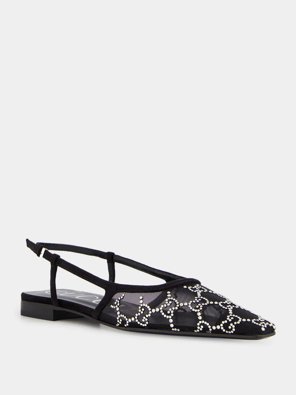 GG Crystal Slingback Flats
