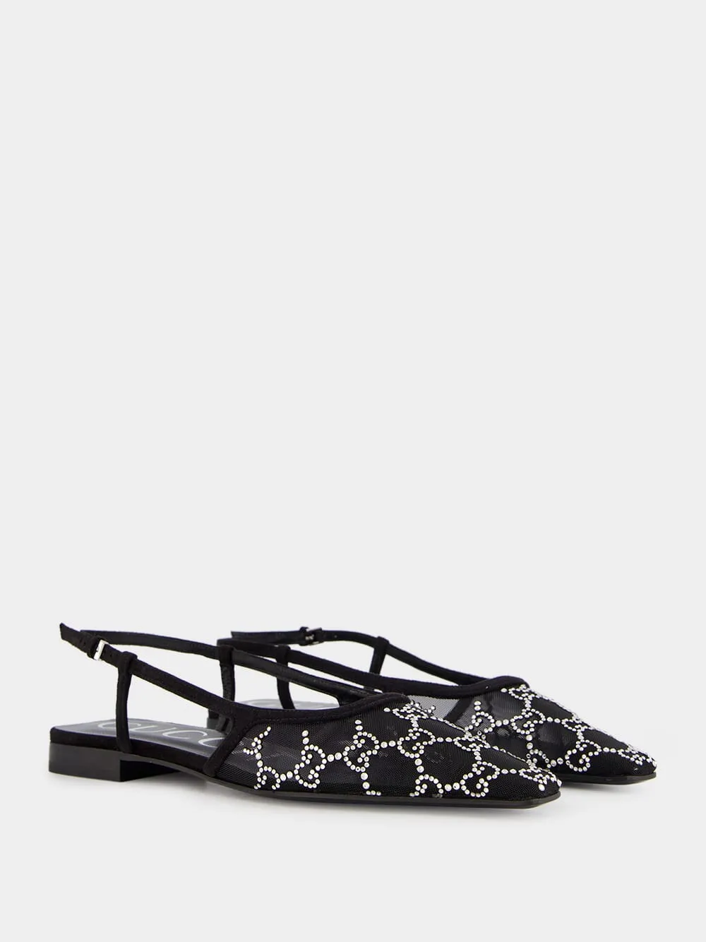 GG Crystal Slingback Flats