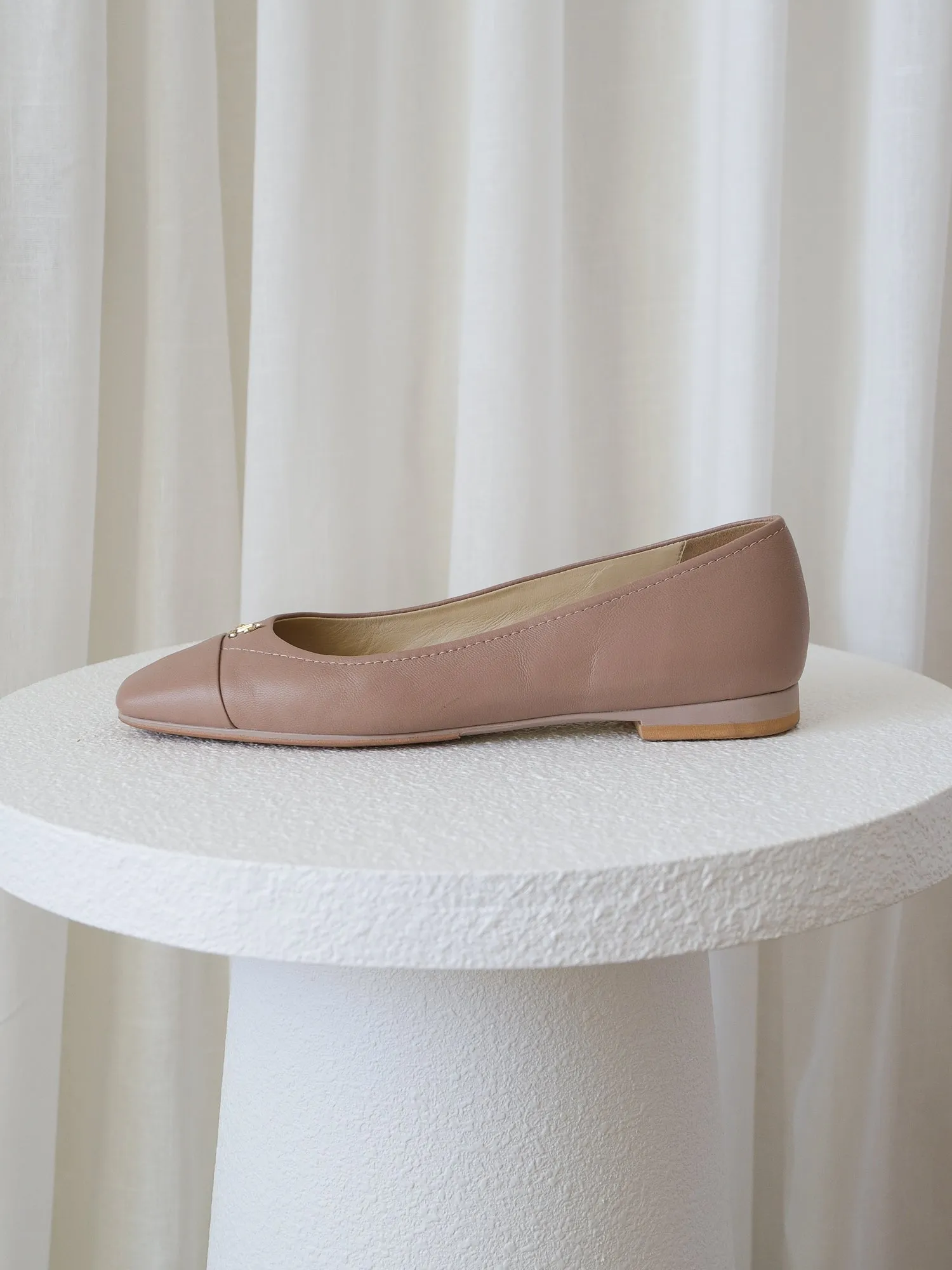 'Gisela' Nappa Leather Ballet Flats, Size 38