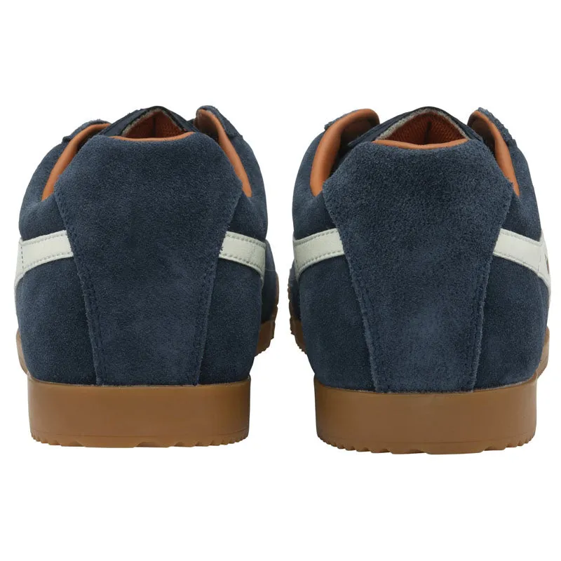 GOLA Harrier Suede Trainers in Navy/Off White/Moody Orange