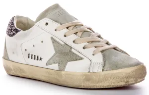 Golden Goose Super Star In White Grey For Women