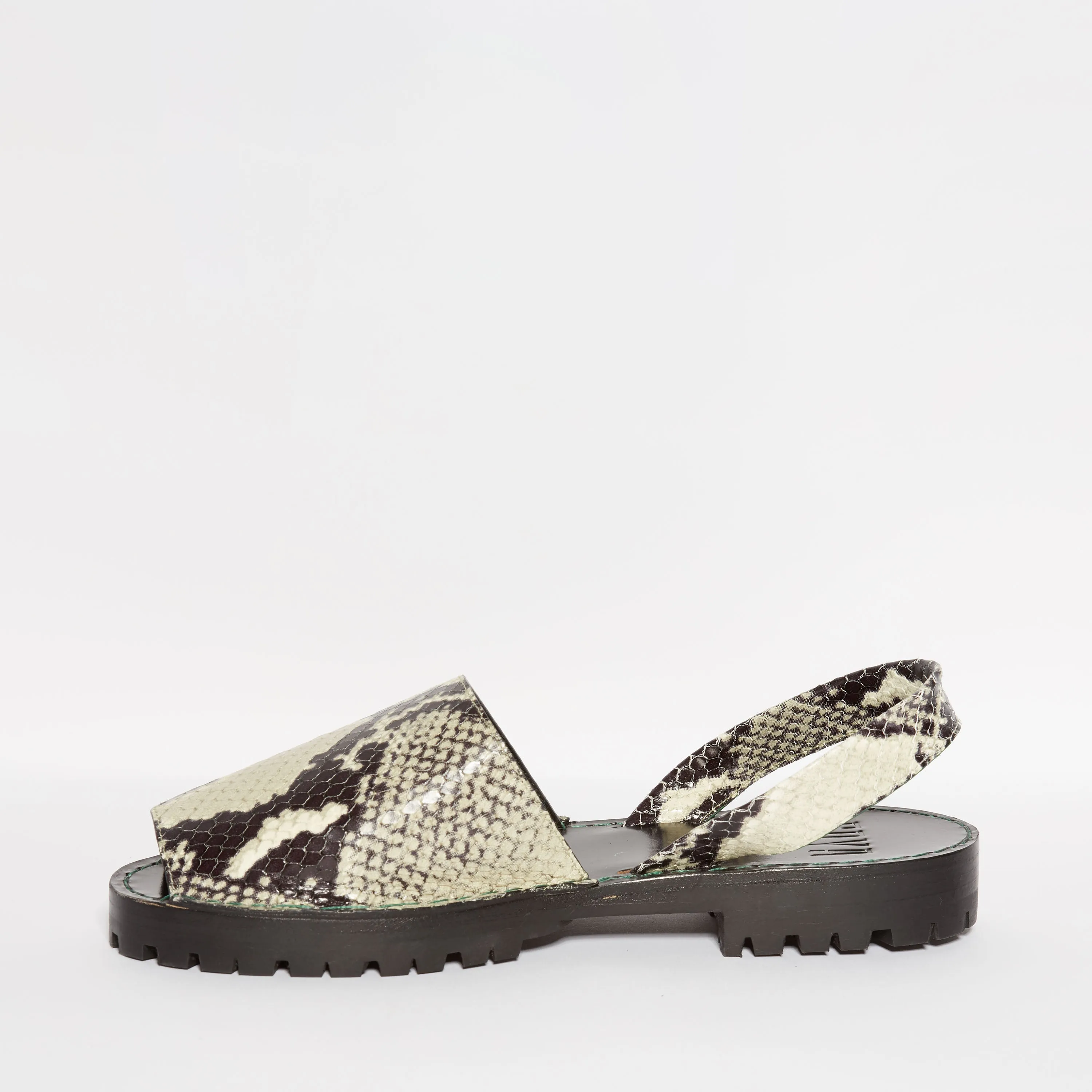 GOYA Grey Snakeskin Sandal